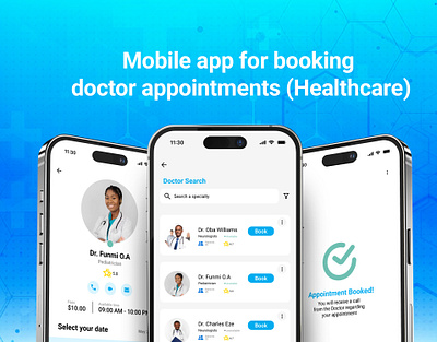 Mobile app for booking doctor appointments appdesign doctor health care hospital mobile app product design ui uiux