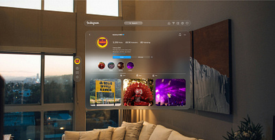VR and spatial Design of Instagram Profile creative process figma spatialdesign uidesign virtualreality vrdesign