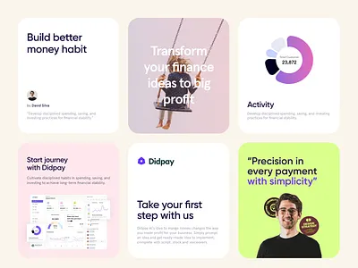 DIDPAY UI ELEMENTS branding clean design design elements graph landing page minimalism product ui website website design