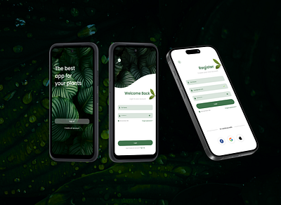 UI for a plant Sign Up & Sign In Page animation app design figma job motion nature plant typography ui ui design uiux uiux design ux ux design