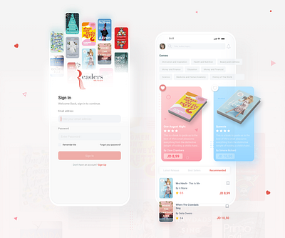 Ebook Store book store book ui book ui design books carousel ebook log in poc proof of concept book store sign up tabs tags ui design ui ux design book store ux design
