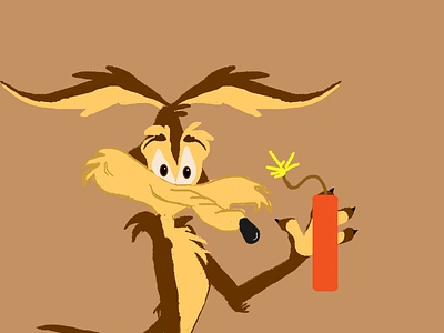 Wylie the Coyote 2d art animation graphic design illustration