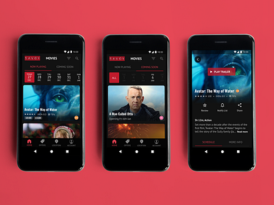 Savoy Cinema App app avatar 2 cinema dark design film mobile app movie movie app movie poster streaming ticket ui