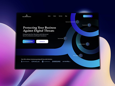 Cybersecurity-Herosection app cyber design landing page presentation productdesign security ui uiux