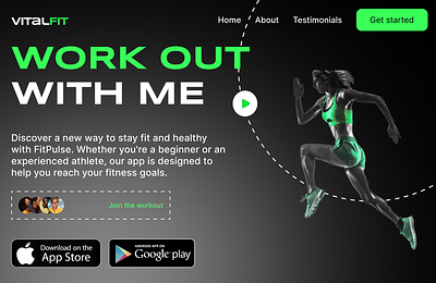 Fitness app landing page