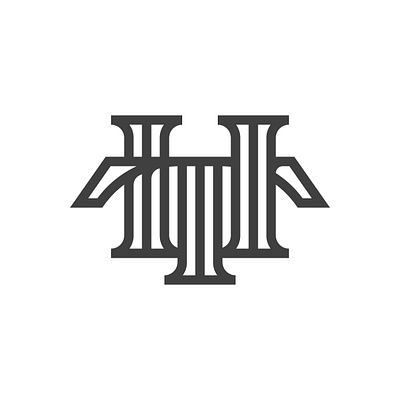 lettering T H monogram typography logo 3d animation branding graphic design logo design monogram logo motion graphics negative space logo ui