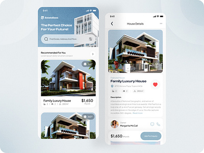 EstateEase - Real Estate App amenities appartment filter house product details property real estate rent search ticket ui