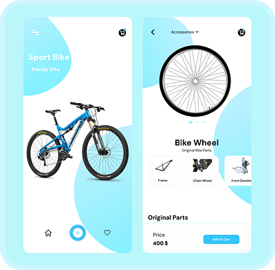 Bicycle App Design bicycle branding design figma graphic design ui uiuxdesign vector