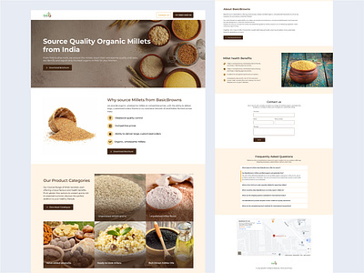 Millets Export Consulting Landing page agriculture agriproduct export landing page milletsexport trade tradelandingpage ui uidesign webdesign