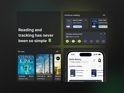 Reading Mobile App app books dashboard design figma mobile mobile app reading tracking ui ux