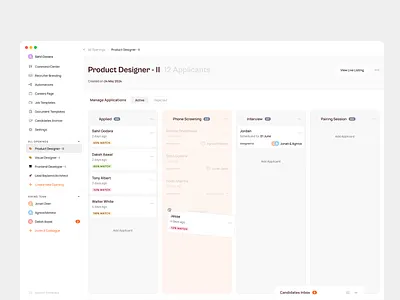 Dashboard - Hiring Dashboard branding clean dashboard dashboard design design figma hiring hiring dashboard kanban saas saas dash ui ux