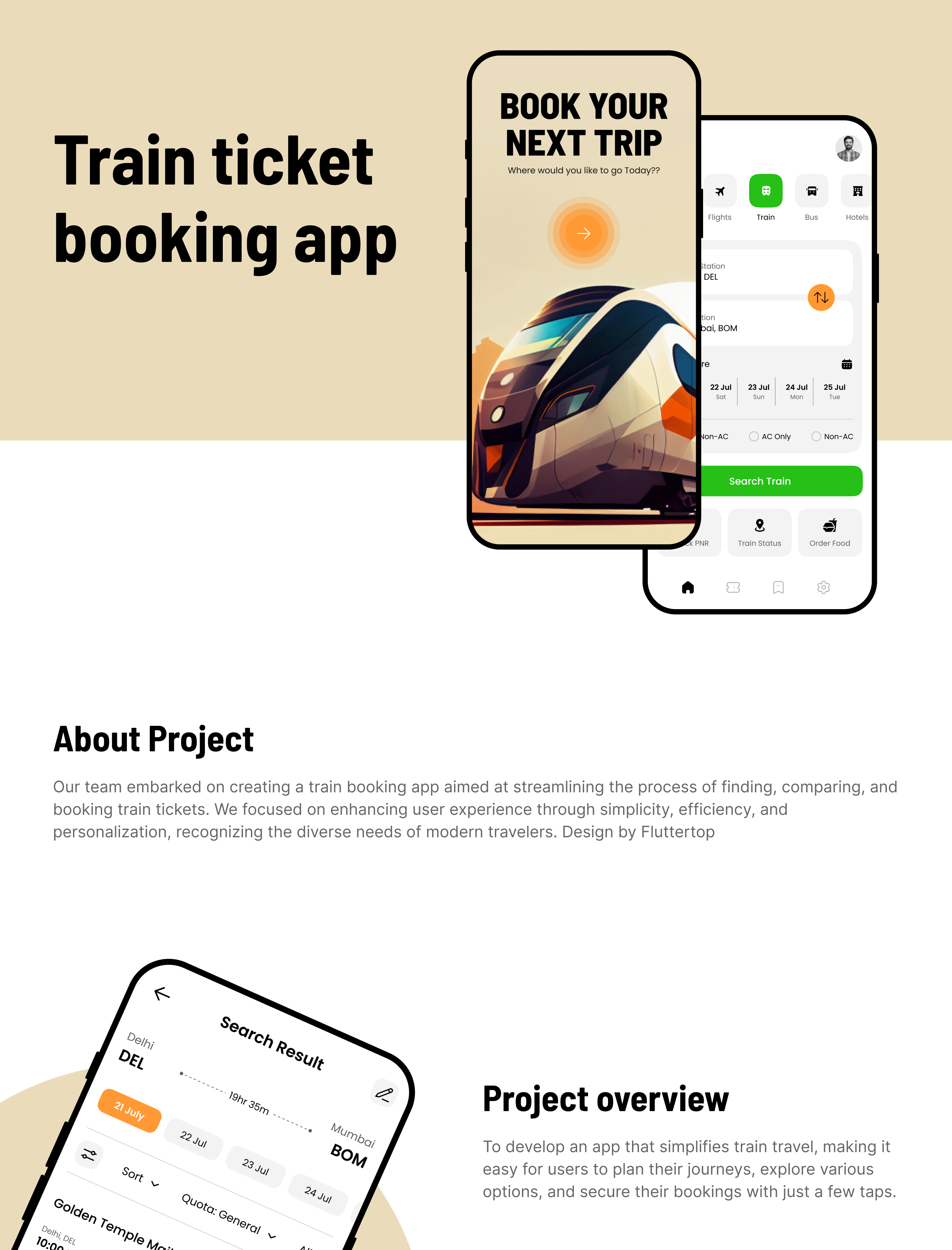 Train Booking App Design Case Study app design booking seat case study fluttertop locomotive metro mobile app rail railroad railway ticket ticket app ticket booking app ticketing train train app travel travel app vacation app vaccation