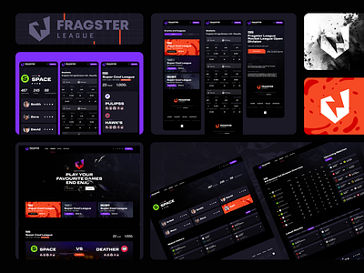 FRAGSTER | Esports & Gaming League Website bracket branding competitive dashboard esports gambling game gaming league logo match results sports statistic teams tournament trading website