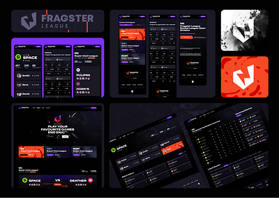 FRAGSTER | Esports & Gaming League Website bracket branding competitive dashboard esports gambling game gaming league logo match results sports statistic teams tournament trading website