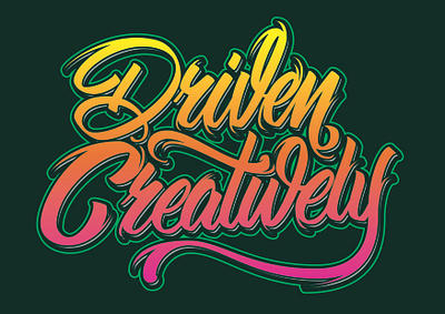 Driven creatively design graphic design illustration lettering typography vector
