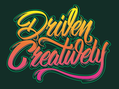 Driven creatively design graphic design illustration lettering typography vector