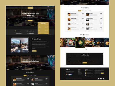 Dinning Restaurant Website Design cocktail creative dark mode dinning restaurant food landing lounge responsive restaurant ui ux website