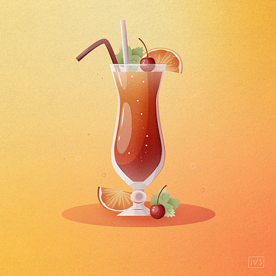Cocktail (Drinks) Illustration adobe illustrator cocktail design drink flat food illustration illustrator mint orange sunrise tequilla vector