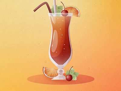 Cocktail (Drinks) Illustration adobe illustrator cocktail design drink flat food illustration illustrator mint orange sunrise tequilla vector