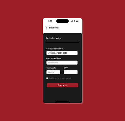 #002 Credit Card Checkout 002dailyui dailyui ui