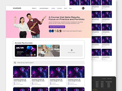 KUASAR - AR/VR Learning Platform Catalog Page company profile uiux