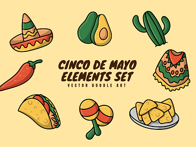 Cinco De Mayo Doodle Icon Illustration cartoon cinco de mayo doodle illustration kawaii logo mexico mexico culture mexico doodle retro sticker y2k