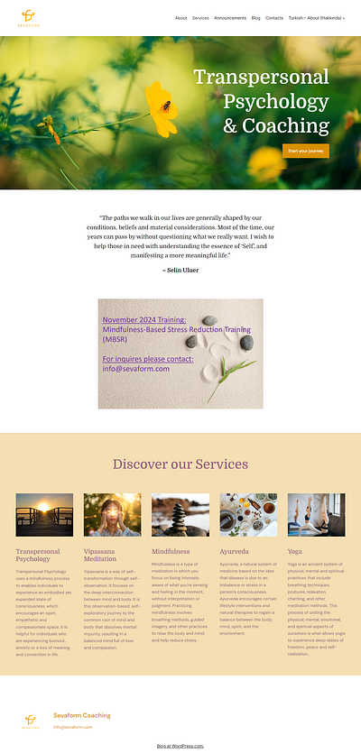 Sevaform - Transpersonal Psychology Website branding design graphic design logo web design