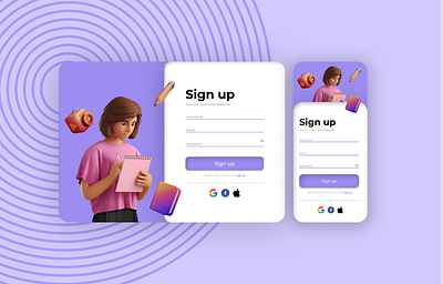 Journalist Signup Form 3d 3d design button design graphic design illustration signup form typography ui uxui web design web page website