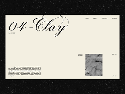 04-Clay studio Landing page ai clay studio design graphic design landing page minimal studio typography ui ux uxresearch web design