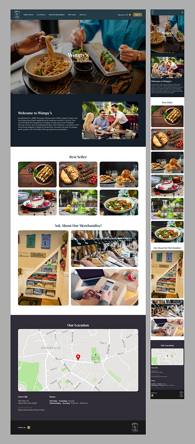 Wimpy's Restaurant and Market Website uiux web design