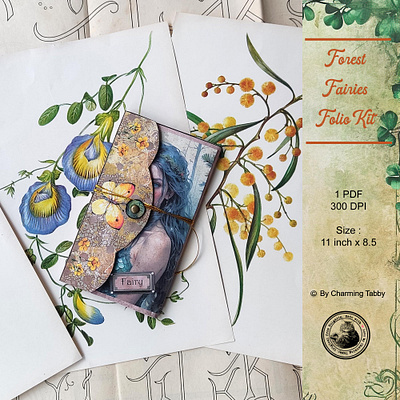 Forest Fairies Folio Kit graphic design illustration journaling junk journal