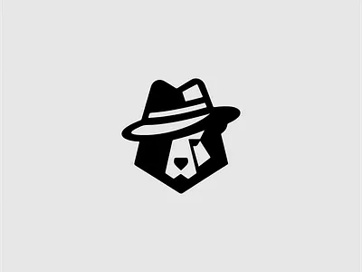 Minimal Bear Wearing Hat Logo Icon friendly