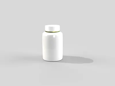 Plastic pills bottle mockup animation
