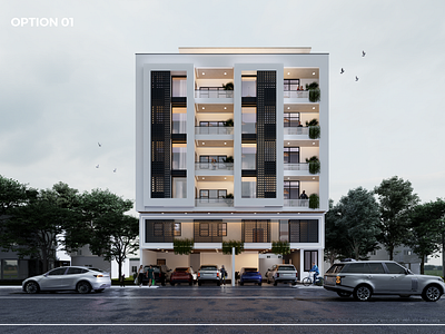 Facade Options | Apartment 3d 3d modeling 3d render architectural design architectural visualization d5 render design exterior exterior architecture exterior rendering facade
