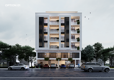 Facade Options | Apartment 3d 3d modeling 3d render architectural design architectural visualization d5 render design exterior exterior architecture exterior rendering facade