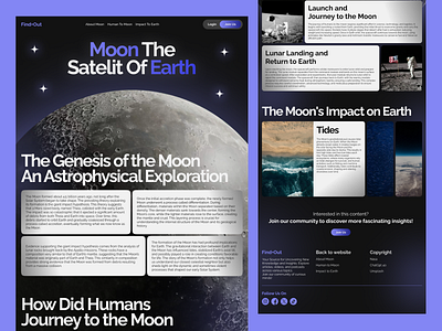 Find Out Moon - Landing Page branding dark mode design landing page education landing page moon space ui website