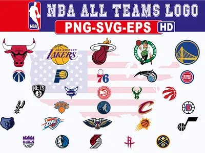 NBA ALL TEAMS LOGOS basketball conference eastern editable eps logos nba nba teams nbafans png svg westernconference
