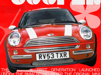Gen 1 Mini Cooper - vintage ad ad branding mini cooper poster design