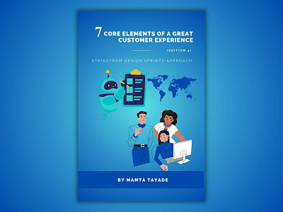 7 core elements of great customers experience - book cover 2d branding design graphic design illustration logo poster ui ux vector