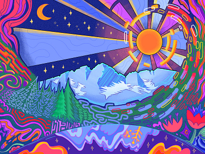 Surreal Colorado Mountains art artsy colorado creative design drawing groovy illustration mountains procreate psychedelic psychedelic art surreal trippy