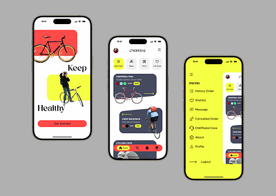 Bike Brand Mobile App app branding design mobile app ui