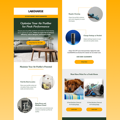 Email Campaign For LabCharge - Air Purifier Brand animation graphic design logo motion graphics ui