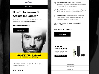 Email Campaign for a Waterproof Trimmer Brand - SafeRazor 3d animation graphic design motion graphics ui