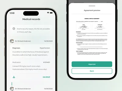 Healtys - Digital Signing Process app design document flat health medical minimalis mobile signing simple ui ux