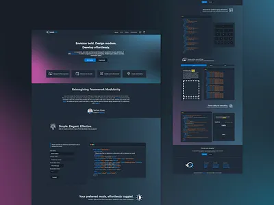 A frontend developement framework's landing page appdesign appdevelopment design designer designinspiration dev developer development personal personalwebsite ui ux web webdesign webdesigner webdev webdeveloper webdevelopment website