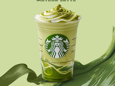 Matcha Latte branding design graphic design green tea logo matcha latte poster product product design