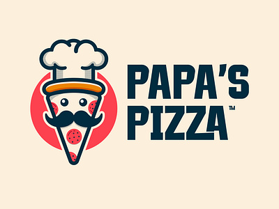 Papa's Pizza Logo food food logo pizza pizza art pizza logo pizza slice