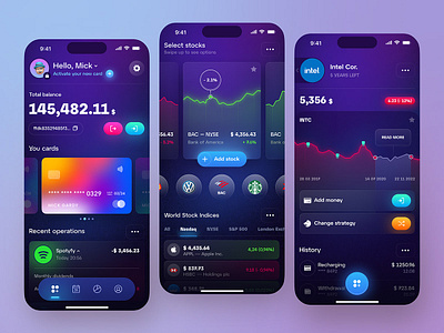 Trading Stocks Mobile App Design ui