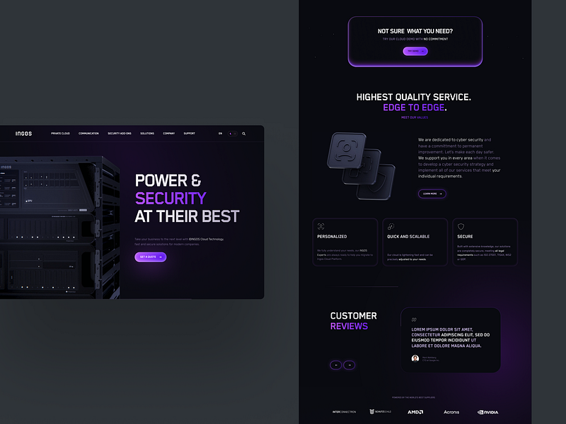 INGOS 3d models cyber security dark mode hardware rwd ui web design website