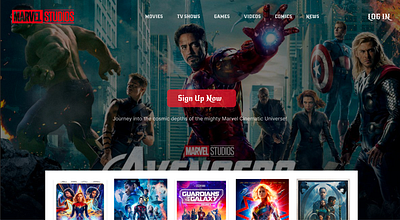Marvel Homepage Redesigned